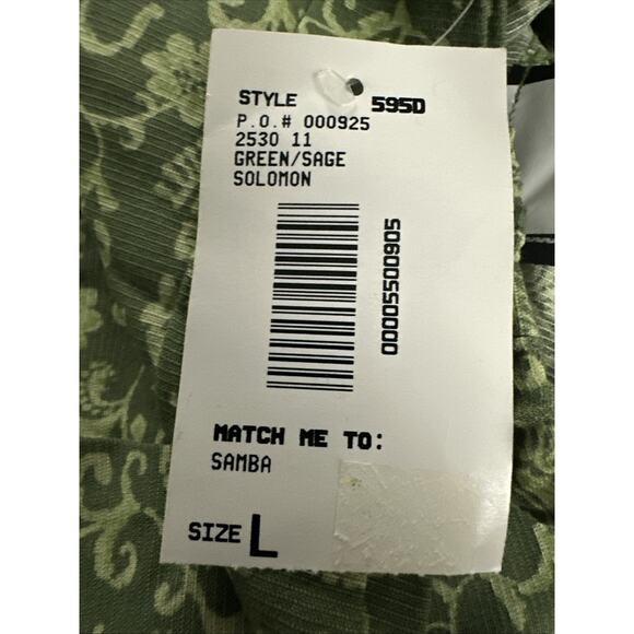 Southern Lady Women’s Green Solomon Floral Elastic Waist Capri Pants Large New - Picture 3 of 6